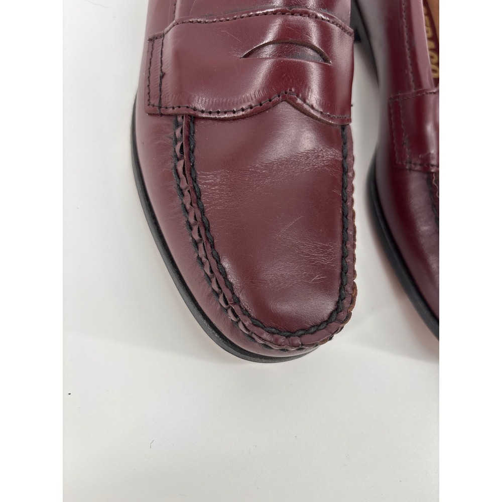 Vtg Sebago Penny Loafers Burgundy Leather Handsewn Made in USA Women's 8.5 AA - Picture 8 of 8